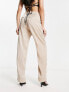 Hollister high rise satin dad trousers in cream