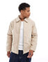 Jack & Jones cotton padded carpenter jacket with collar in beige