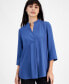 Фото #1 товара Women's Split-Neck 3/4-Sleeve Tunic Top