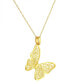 ფოტო #3 პროდუქტის Butterfly Openwork Filigree Butterfly 18" Pendant Necklace in 10k Gold