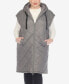 Фото #1 товара Plus Size Diamond Quilted Hooded Puffer Vest