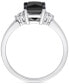 ფოტო #3 პროდუქტის Black Diamond (3/4 ct. t.w.) & White Diamond (1/4 ct. t.w.) Princess-Cut Engagement Ring in 14k White Gold