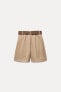 DARTED BERMUDA SHORTS WITH BELT