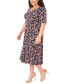 Фото #4 товара Plus Size Printed Scoop-Neck Elbow-Sleeve Midi Dress