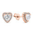 Romantic bronze earrings with zircons Heart EA574R