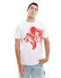 HUGO Red dikobra t-shirt in white with red placement animal print weiß, 2XL - фото #2