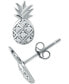 ფოტო #1 პროდუქტის Cubic Zirconia Pineapple Stud Earrings in Sterling Silver, Created for Macy's