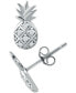 Cubic Zirconia Pineapple Stud Earrings in Sterling Silver, Created for Macy's