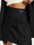 & Other Stories wool pleated wrap mini skirt in black