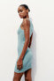 Фото #4 товара Платье из ткани с эффектом потертости в рубчик ZARA