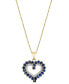 Фото #1 товара Macy's sapphire (1-3/8 ct.tw) & Diamond (1/10 ct. t.w.) Open Heart 18" Pendant Necklace in 10k Gold