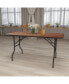 Фото #2 товара 5-Foot Rectangular Wood Folding Banquet Table With Clear Coated Finished Top
