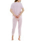 ფოტო #5 პროდუქტის Women's 2-Pc. Cropped Pointelle Pajamas Set