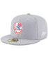 Фото #1 товара Men's Gray New York Yankees Cooperstown Collection Wool 59FIFTY Fitted Hat