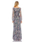 ფოტო #3 პროდუქტის Women's Embellished Illusion Long Sleeve Faux Wrap Gown