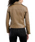 Фото #2 товара Women's Belted Leather Moto Coat, Created for Macy's