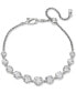 Фото #1 товара Silver-Tone Graduated Cubic Zirconia Slider Bracelet, Created for Macy's