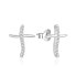 Modern silver earrings with zircons Crosses AGUP2000