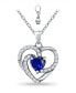 Simulated Blue Sapphire and Cubic Zirconia Heart Pendant