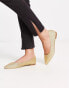 Truffle Collection pointed ballet flats in gold glitter