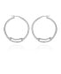 ფოტო #1 პროდუქტის Silver-Tone Clear Glass Stone Hoop Earrings
