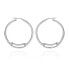 Silver-Tone Clear Glass Stone Hoop Earrings