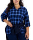 ფოტო #1 პროდუქტის Plus Size Brushed Cotton Popover