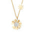 Charming gilded necklace with flowers VSN004G-PET