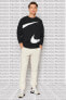 Swoosh T. M. Fleece Crew Black Erkek Sweatshirt Siyah