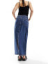 Object denim maxi coloumn skirt in medium blue wash