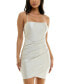 ფოტო #1 პროდუქტის Juniors' Side-Pleated Shimmer Dress