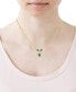ფოტო #2 პროდუქტის Emerald (1 ct. t.w.) & Diamond (1/6 ct. t.w.) Fancy Halo 16" Pendant Necklace in 14k Gold