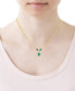 Emerald (1 ct. t.w.) & Diamond (1/6 ct. t.w.) Fancy Halo 16" Pendant Necklace in 14k Gold