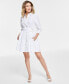 Фото #1 товара Women's Belted Cotton Shirt Dress, Created for Macy's