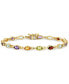 ფოტო #1 პროდუქტის Multi-Gemstone Marquise Bracelet (4-1/2 ct. t.w.) in 18k Gold-Plated Sterling Silver