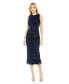 ფოტო #1 პროდუქტის Women's Sequined, High Neck, Sleeveless Sheath Midi Dress