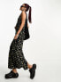 Фото #1 товара Motel buttercup print maxi cami dress in black