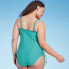 Фото #4 товара Women's Lettuce Edge Bandeau One Piece Swimsuit - Shade & Shore Teal Green S