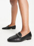 ASOS DESIGN Wide Fit Mingle chain loafers in black