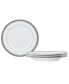 Charlotta Platinum 4 Piece Bread Butter and Appetizer Plates Set, Service for 4