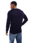 Фото #4 товара ONLY & SONS crew neck knitted jumper in navy