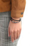 Black leather bracelet with steel clasp 2701063