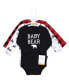 Baby Boys Cotton Long-Sleeve Bodysuits, Buffalo Plaid Bear 3-Pack