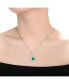 ფოტო #2 პროდუქტის White Gold Plated Green and White Cubic Zirconia Accent Pendant Necklace