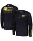 ფოტო #1 პროდუქტის Men's Navy Michigan Wolverines Terminal Shot Omni-Shade Long Sleeve T-shirt