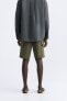 Textured twill cargo bermuda shorts