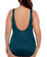 Фото #2 товара Plus Size Allover-Slimming Crossover One-Piece Swimsuit