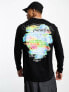 ASOS DESIGN long-sleeve relaxed t-shirt in black with Utopia print