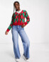 Фото #6 товара Brave Soul Christmas cardigan in red argyle