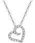 Cubic Zirconia Open Heart Pendant Necklace, 16" + 2" extender, Created for Macy's